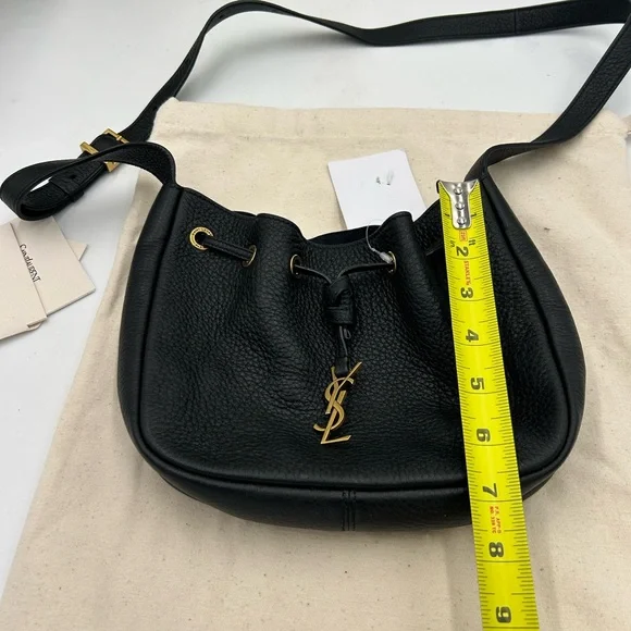 Saint Laurent Black Shoulder Bag with Gold Accents - Picture 4 of 16